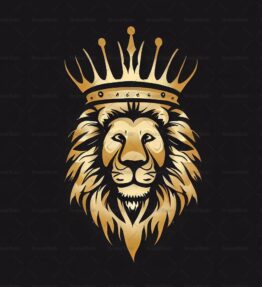 Majestätischer Löwe und Krone